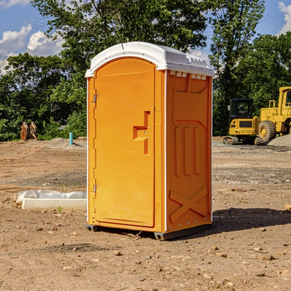 how often are the portable restrooms cleaned and serviced during a rental period in East Fultonham